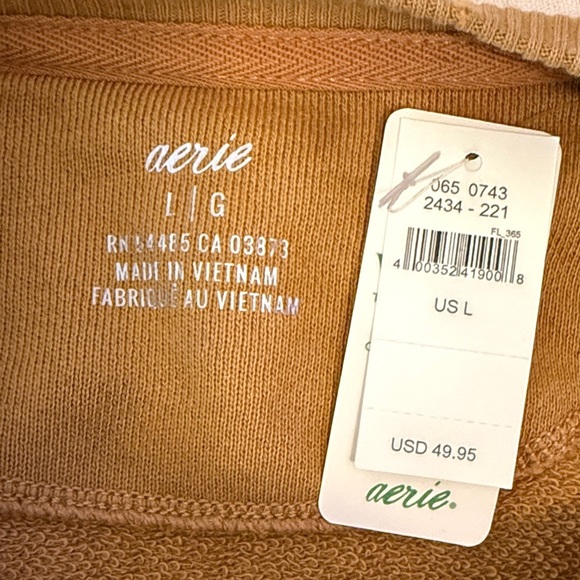 Aerie Mustard Oversized Crew Neck Sweatshirt - Picture 6 of 9